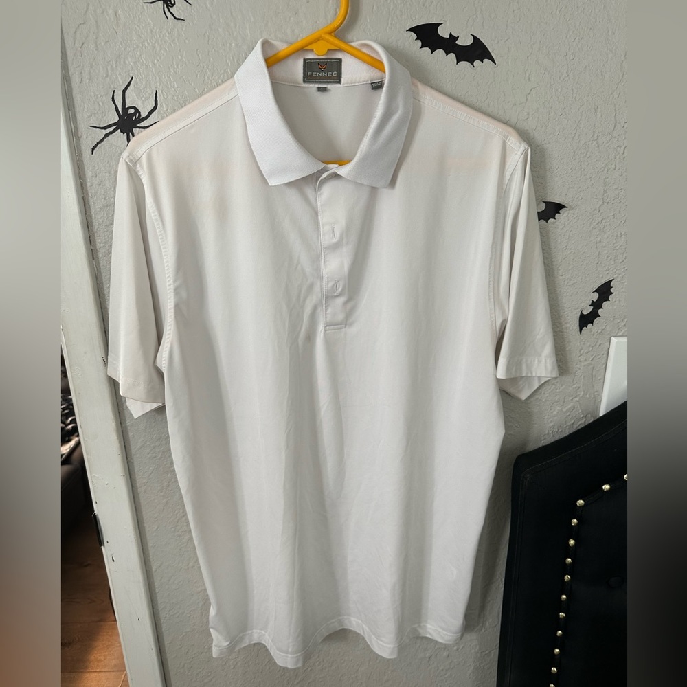 Men’s Fennec White Golf Shirt Size L